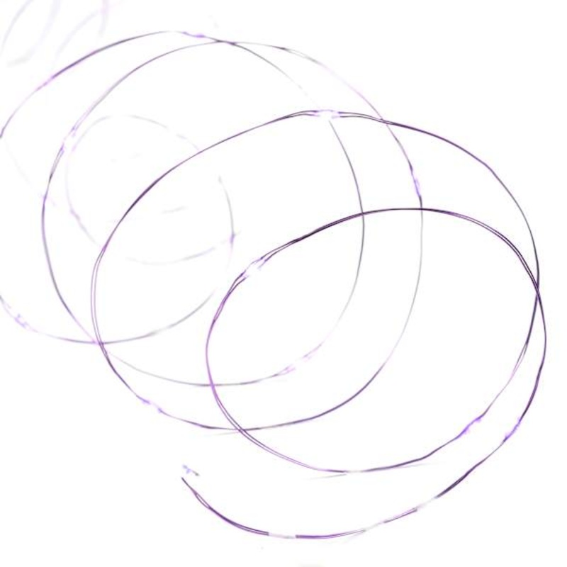 30-Count Battery Operated Purple LED Wire Lights with 8 Functions Timer