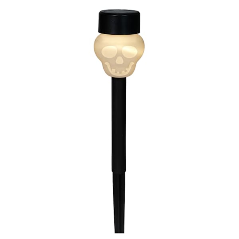 Solar Flicker Flame Skull Pathway Light, 13″