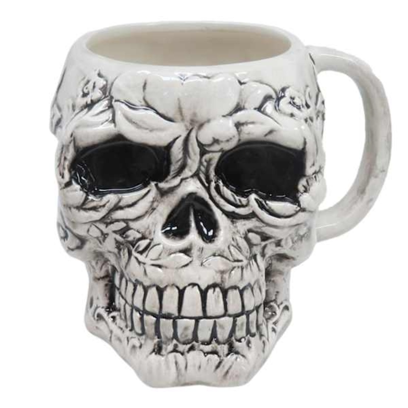 White Skull Mug, 23oz