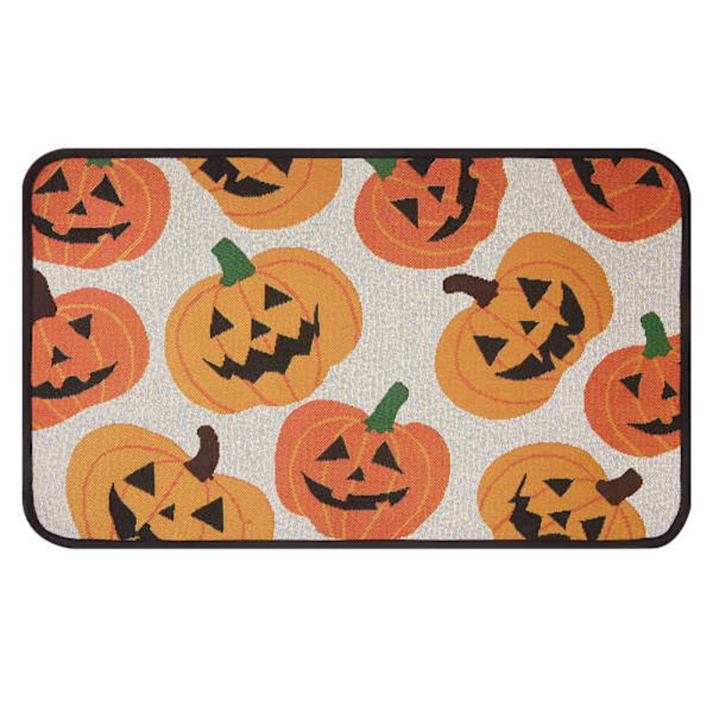 All Over Jack-o’-Lanterns Washable Kitchen Rug, 18×30