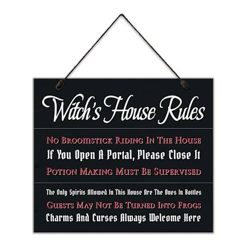 Spellbound Witch House Rules Halloween Wall Decor, 12×14