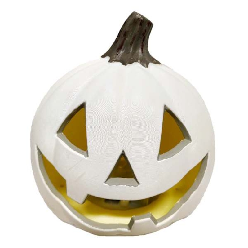 White Pre-Lit Halloween Jack-o’-Lantern, 5″