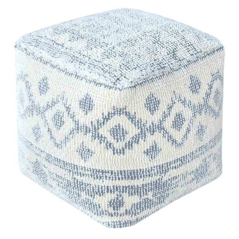 Blue & Cream Pouf