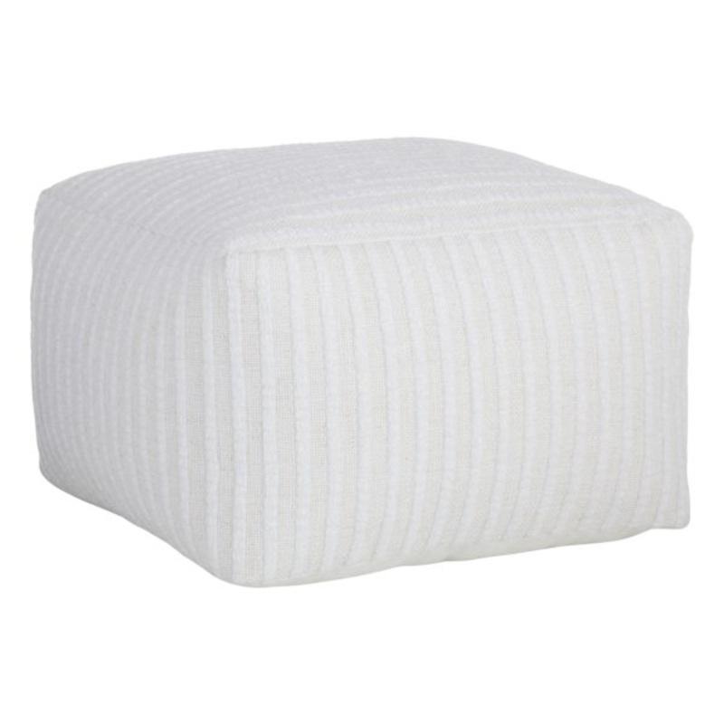 Bubble Dot Pouf, White