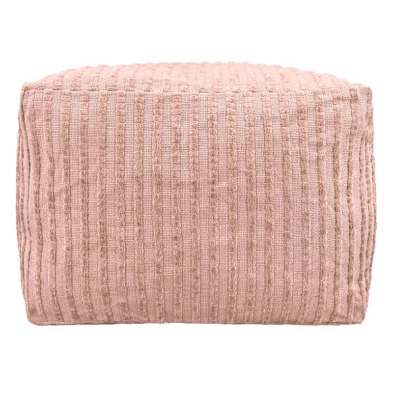 Bubble Dot Striped Pouf, Dusty Coral