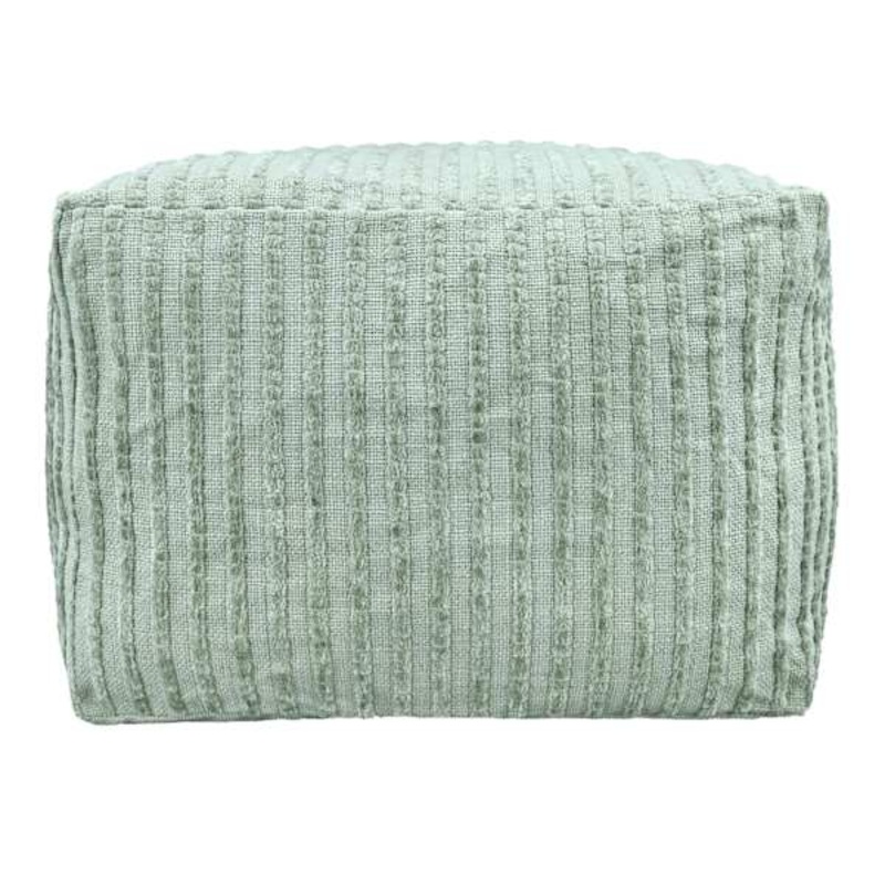 Bubble Dot Striped Pouf, Light Green
