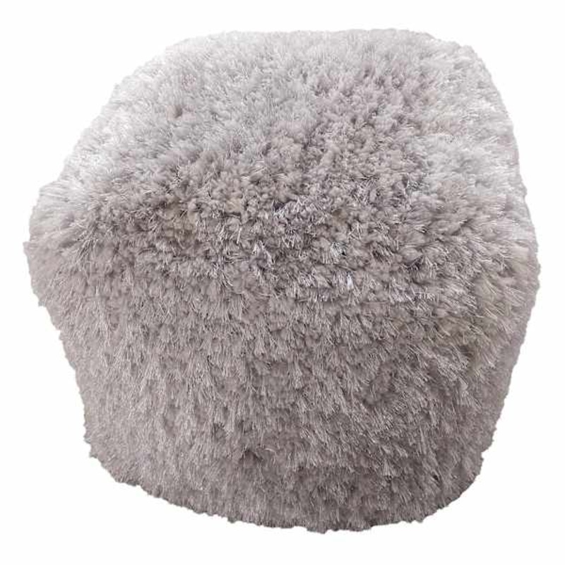 Faye Shag Pouf, Grey