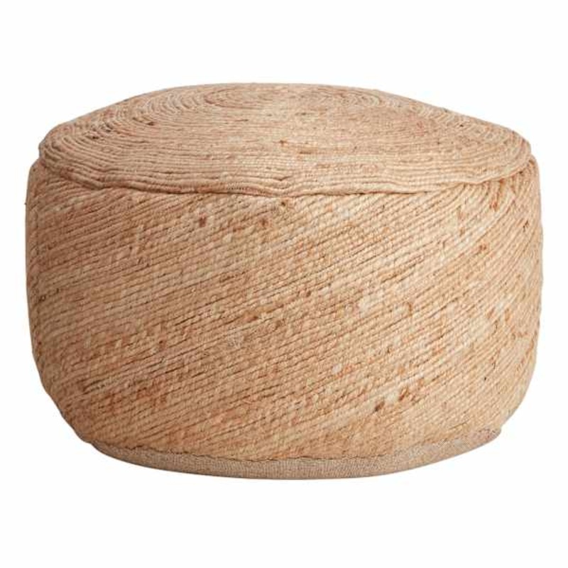 Honeybloom Round Jute Spiral Pouf