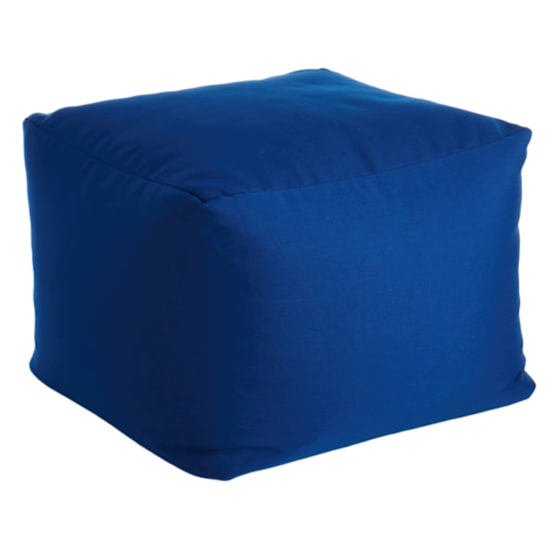Navy Blue Canvas Outdoor Pouf, 20″