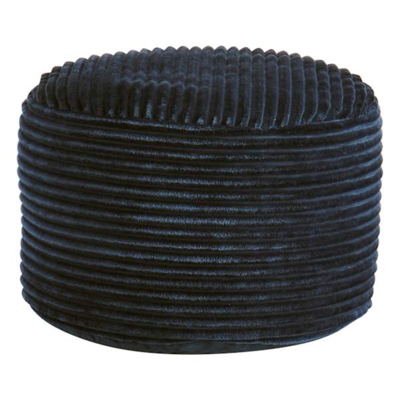 Ridgecrest Blue Plush Pouf, 20″