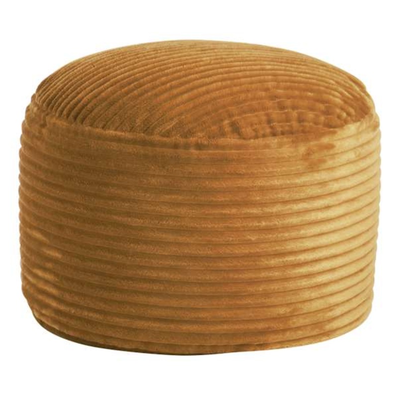 Ridgecrest Mustard Plush Pouf, 20″