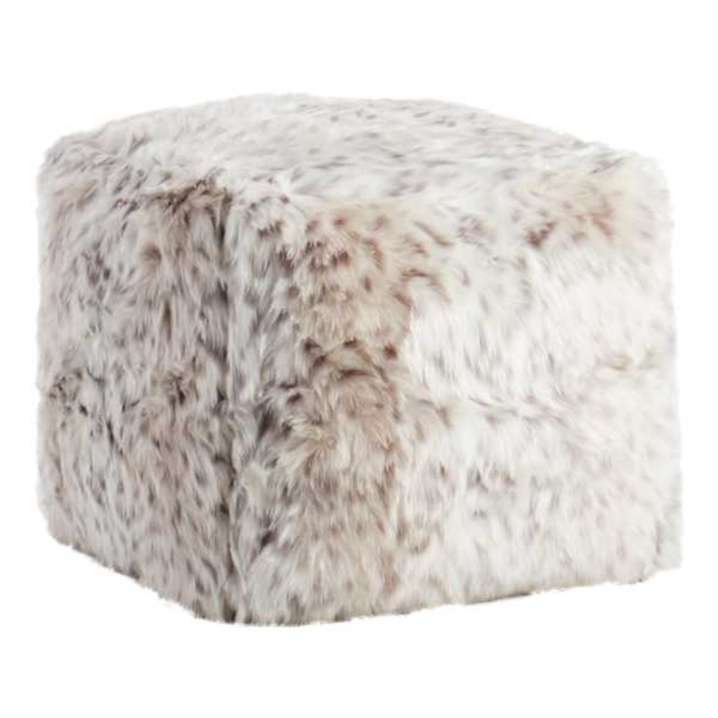 Snow Leopard Pouf