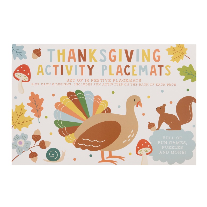 Thanksgiving DIY Activity Placemats 12 Count