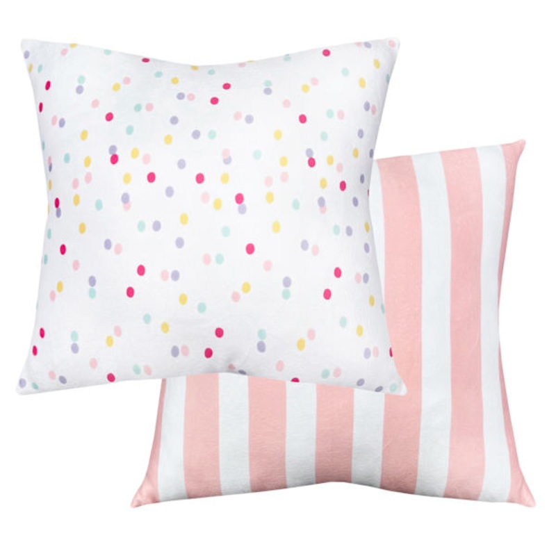 Tiny Dreamers 2-Pack Confetti & Cabana Striped Throw Pillows, 14″