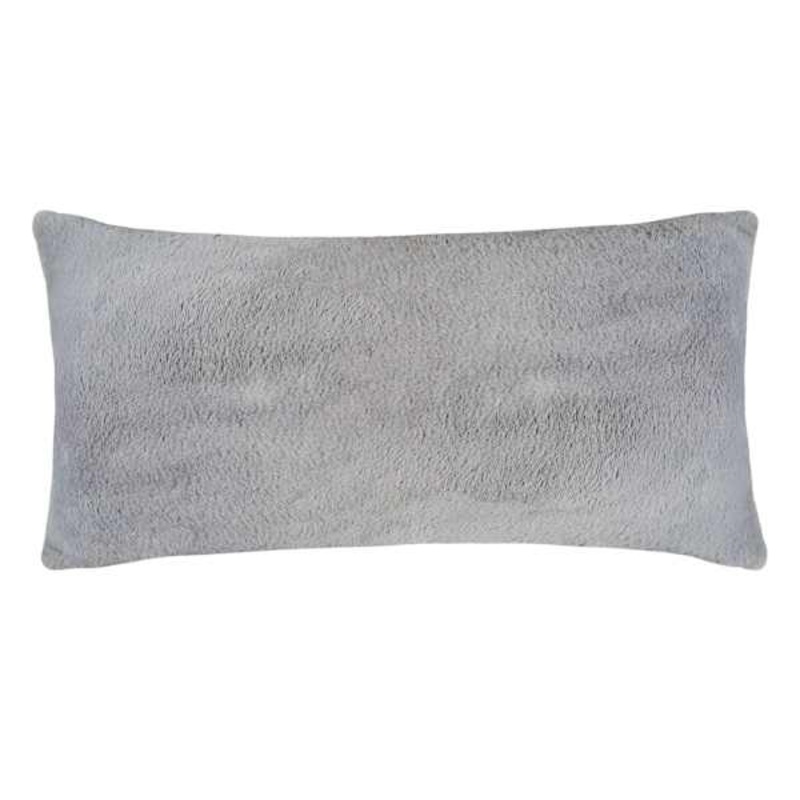 Tiny Dreamers Grey Faux Fur Body Pillow, 18×36