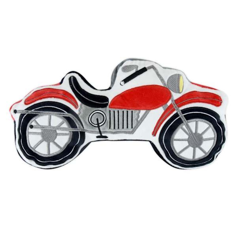 Tiny Dreamers Motorcycle Plush Pillow, 15×10