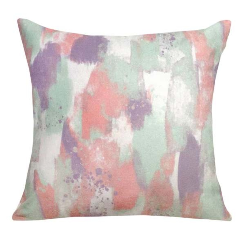 Tiny Dreamers Painterly Galaxy Print Throw Pillow, 16″