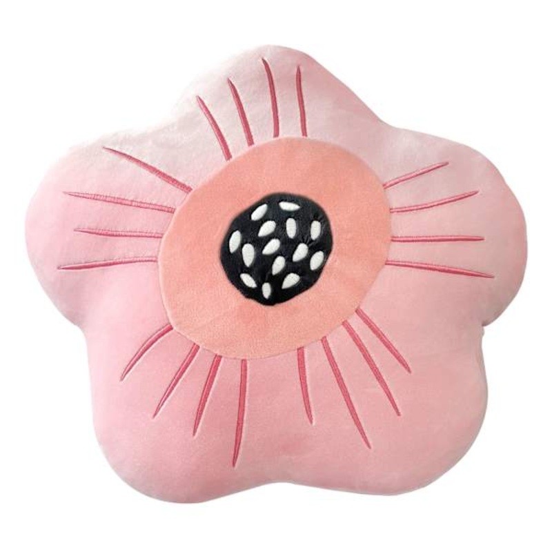 Tiny Dreamers Pink Flower Plush Throw Pillow, 14×15