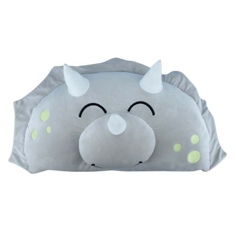 Tiny Dreamers Triceratops Dinosaur Headboard Pillow, 15×23.5