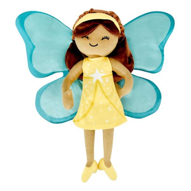 Tiny Dreamers Yellow Dress Fairy Pillow, 18″