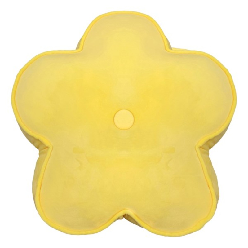 Tiny Dreamers Yellow Flower Shaped Squishy Pillow, 18×5