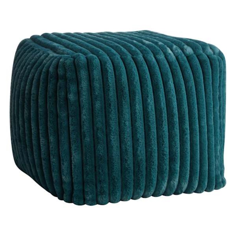 Tracey Boyd Esme Channeled Fur Pouf, Teal