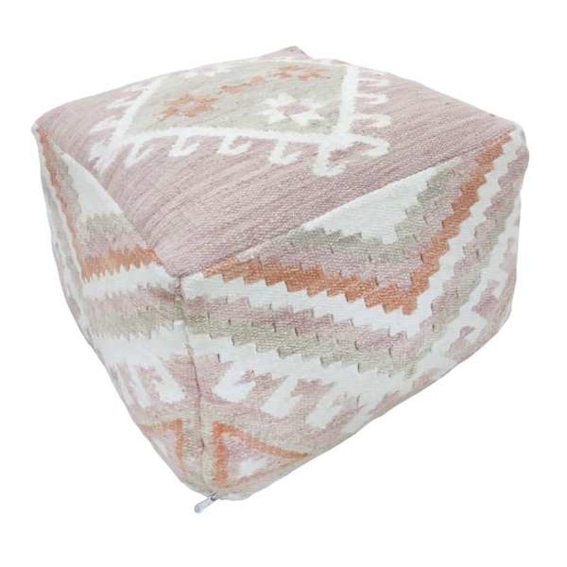 Tracey Boyd Woven Kilim Pouf, 20×13