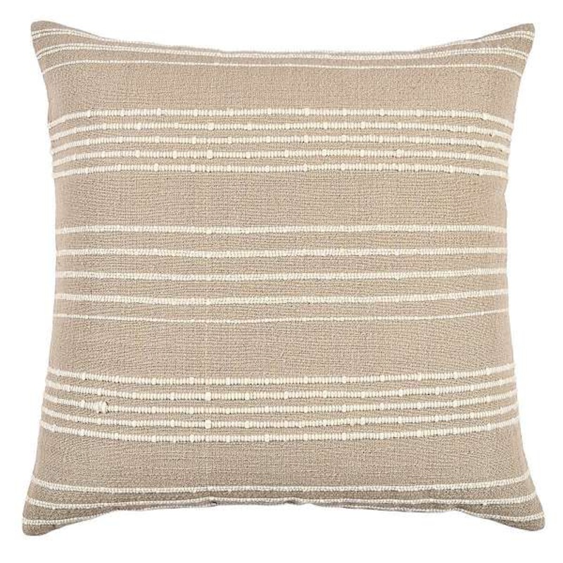 2-Pack Beige Striped Woven Throw Pillows, 18″