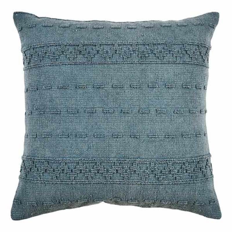 2-Pack Blue Cotton Woven Jacquard Throw Pillow, 18″