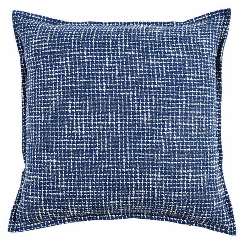 2-Pack Blue Two-Tone Textured Woven Throw Pillow, 18″