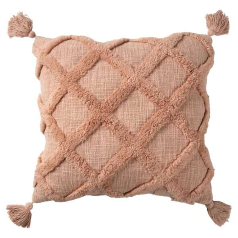 2-Pack Blush Tufted Trellis Throw Pillows, 20″