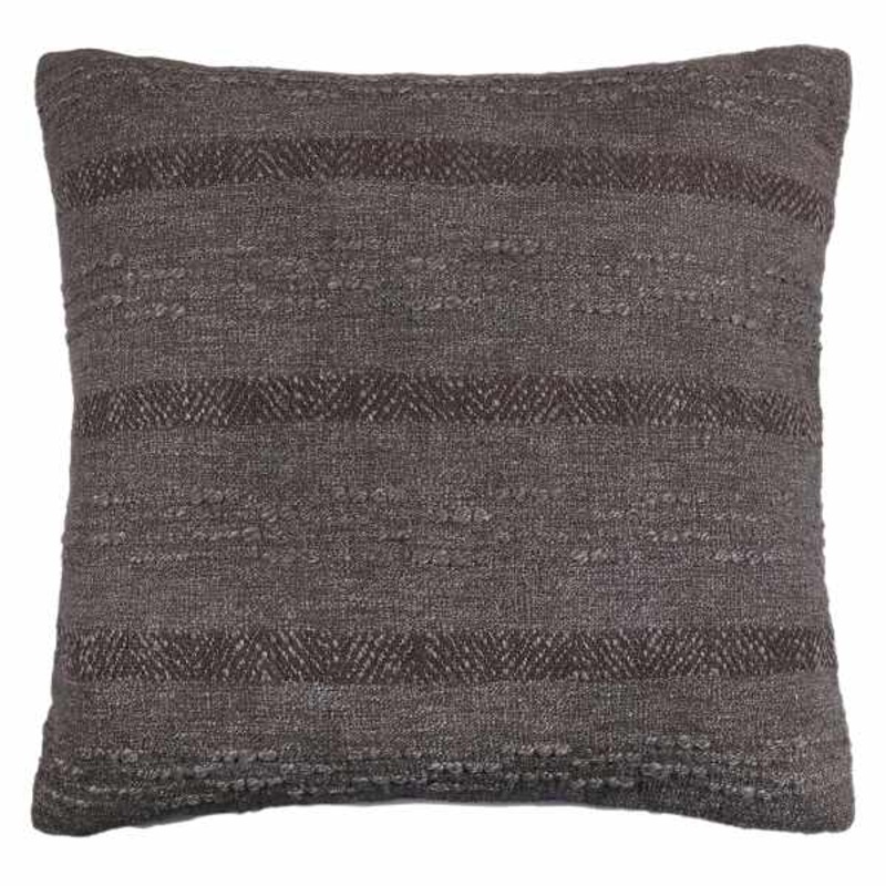 2-Pack Dark Grey Textured Woven Throw Pillow, 24″