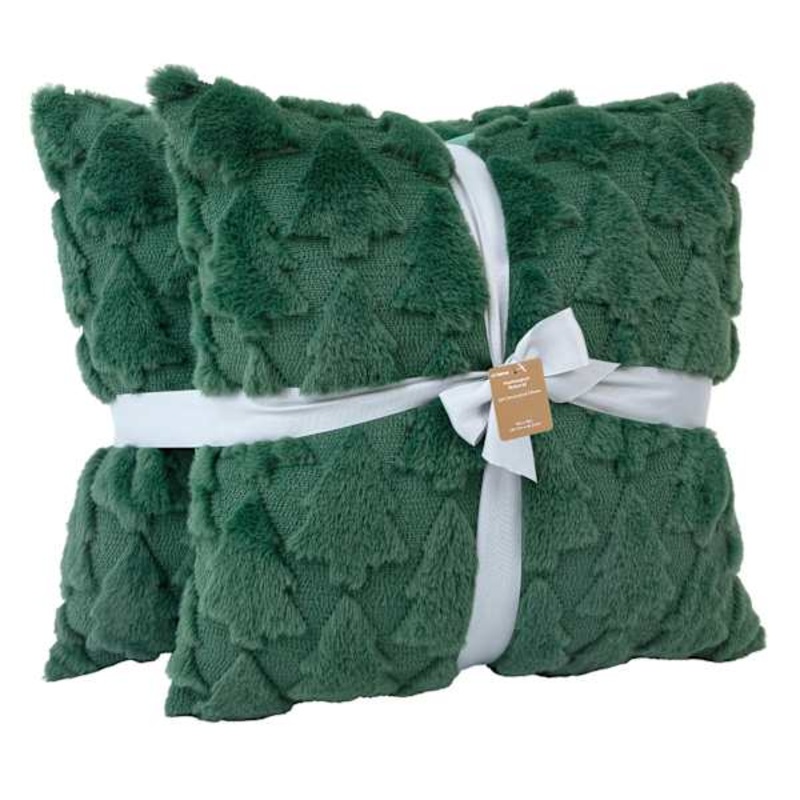 2-Pack Green Shaped Trees Throw Pillow, 18″