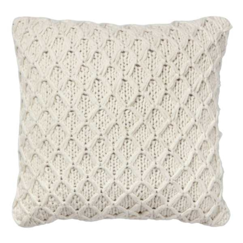 2-Pack Ivory Sweater Knit Throw Pillows, 16″