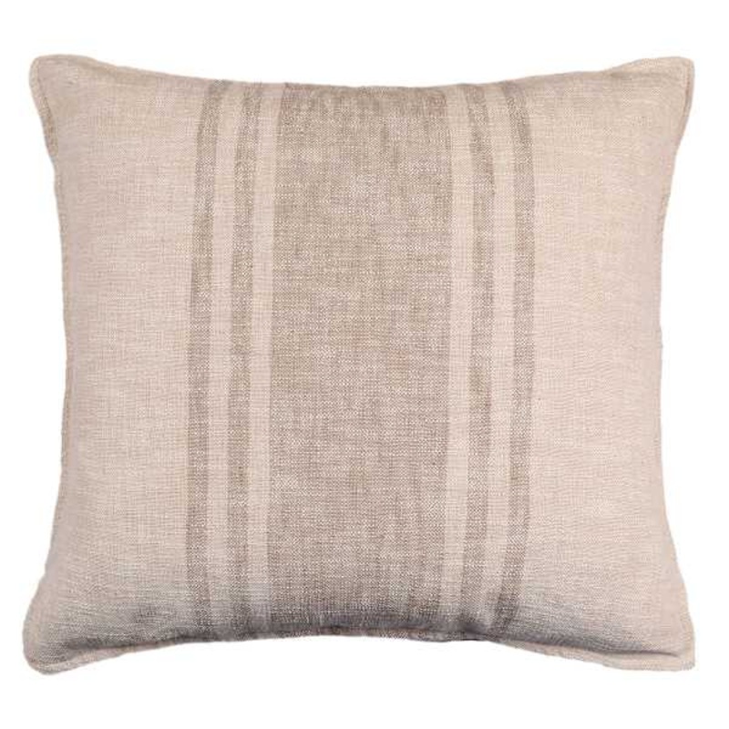 2-Pack Neutral Cotton Slub Striped Throw Pillow, 24″