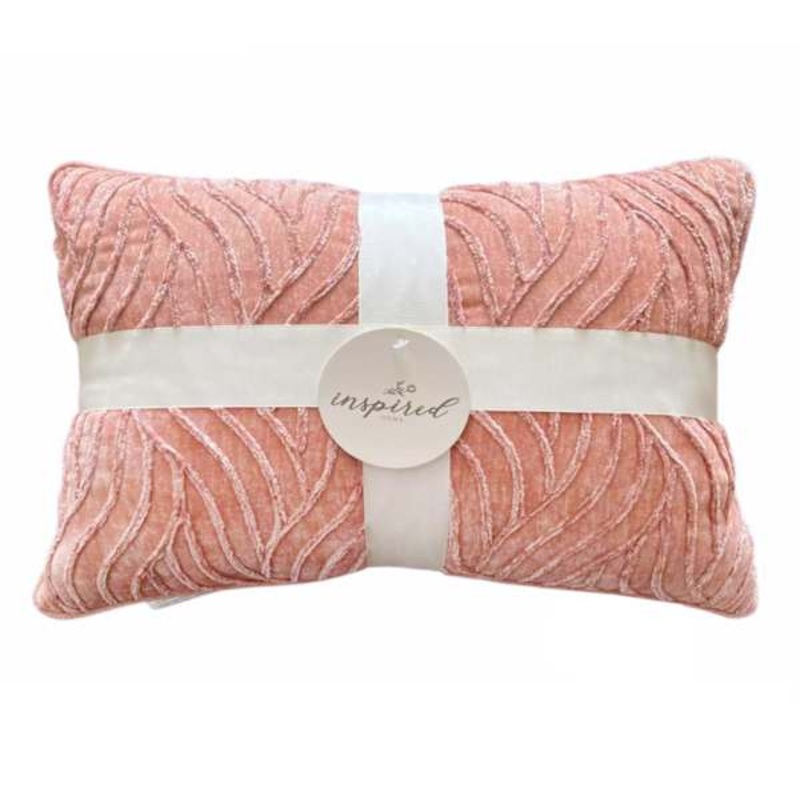 2-Pack Pink Textured Chenille Throw Pillows, 14×20