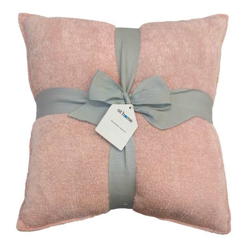2-Pack Pink Textured Chenille Throw Pillows, 18″