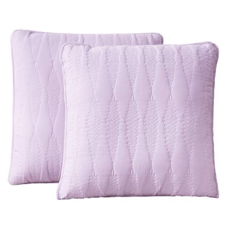2-Pack Purple Embroidered Washed Microfiber Throw Pillows, 24″