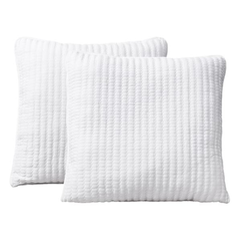 2-Pack White Washed Microfiber Pillows, 24″