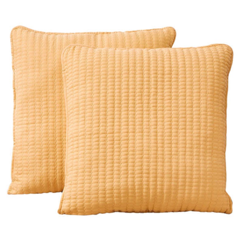 2-Pack Yellow Washed Microfiber Throw Pillow, 24″