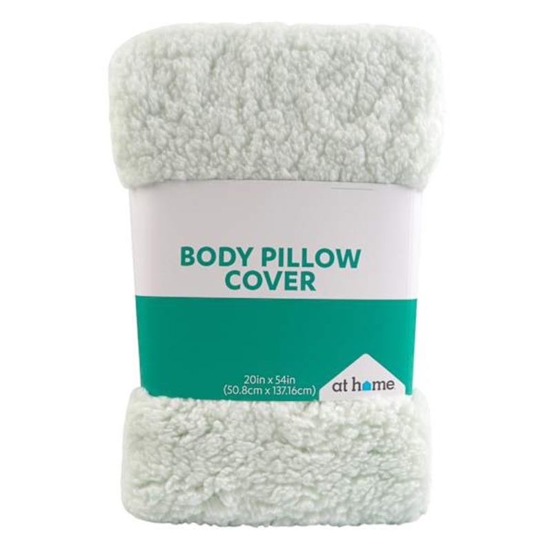 Aqua Sherpa Body Pillow Cover, 20×54
