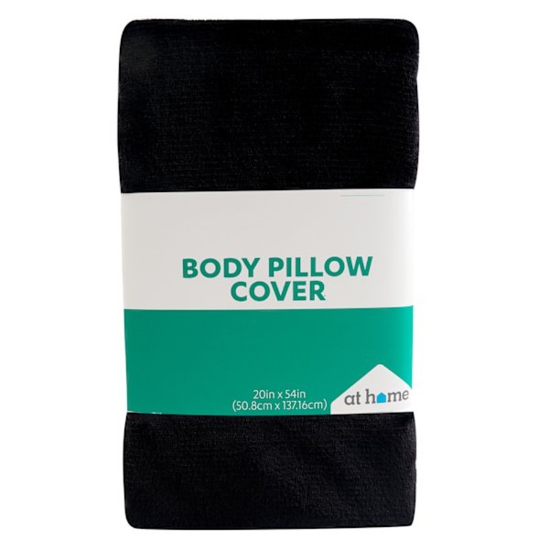 Black Plush Body Pillow Cover, 20×54