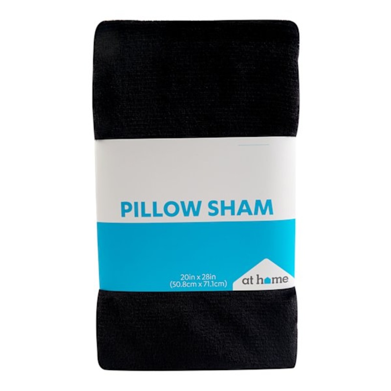 Black Plush Pillow Sham, 20×28