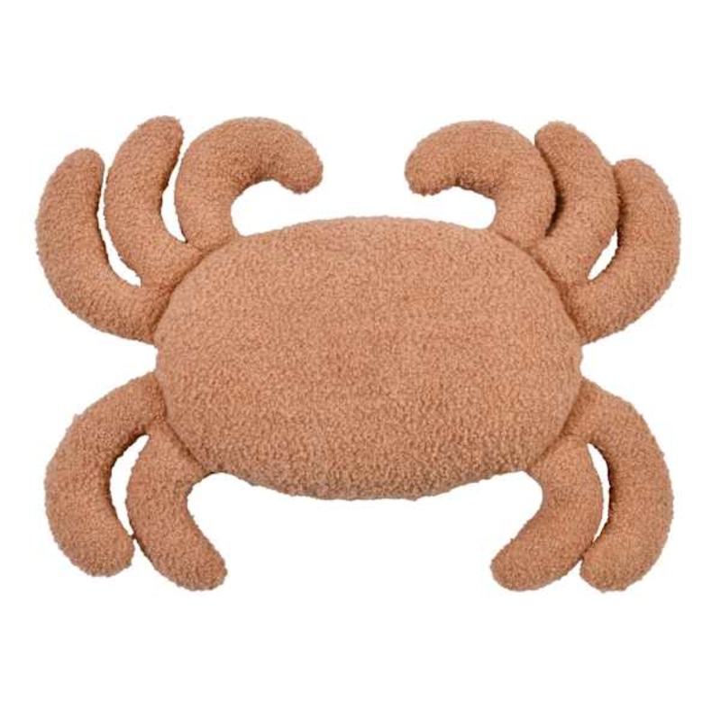 Blue Boucle Crab Shaped Throw Pillow