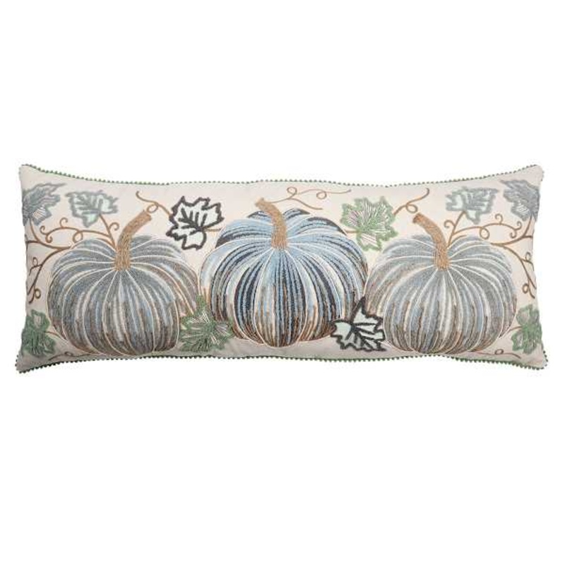 Blue Pumpkins Oblong Throw Pillow, 14×36