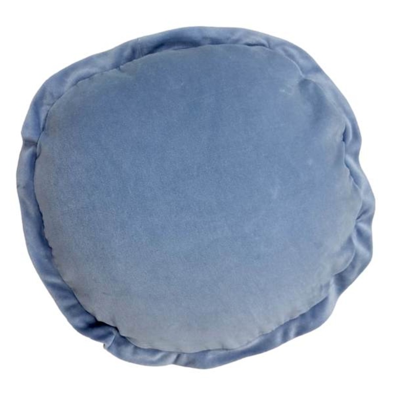 Blue Round Throw Pillow with Flange, 16″