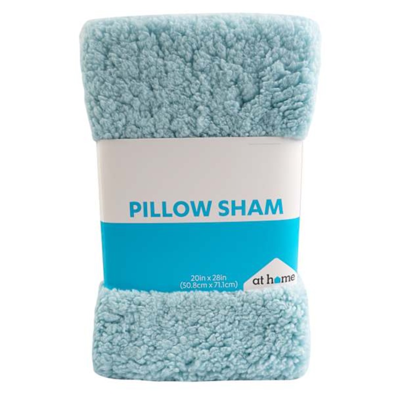 Blue Sherpa Pillow Sham, 20×28