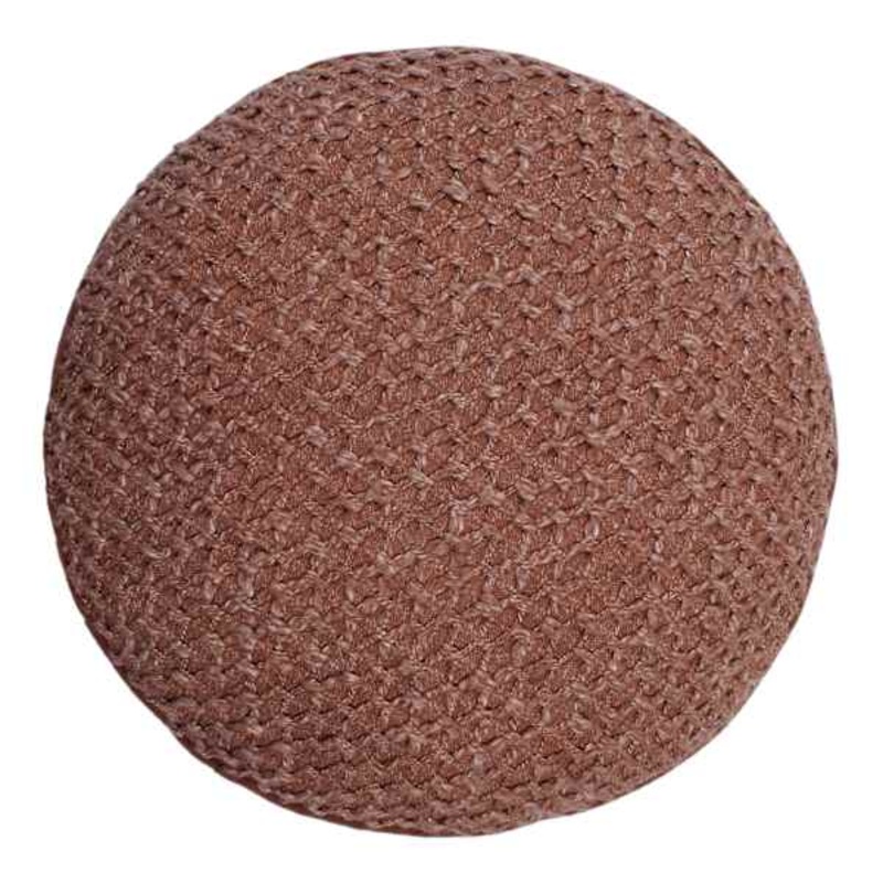 Brown Woven Round Throw Pillow, 16″
