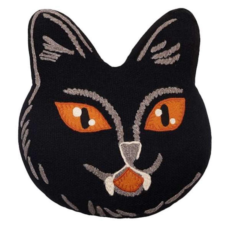 Cat Face Shaped Throw Pillow, 13″