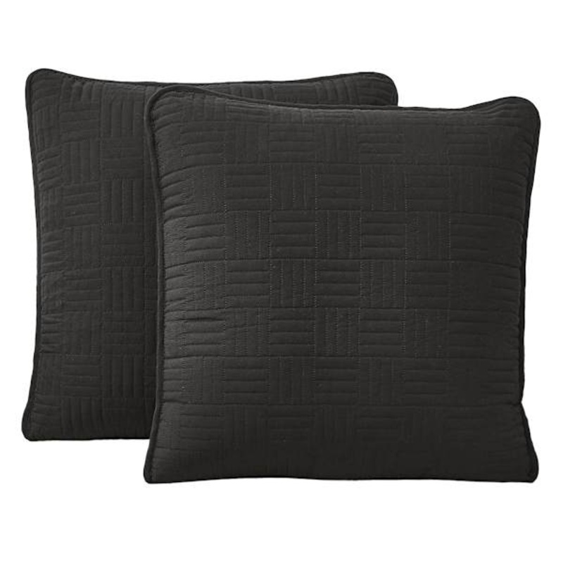 Crosby St. 2-Pack Black Blue Washed Microfiber Pillows, 24″